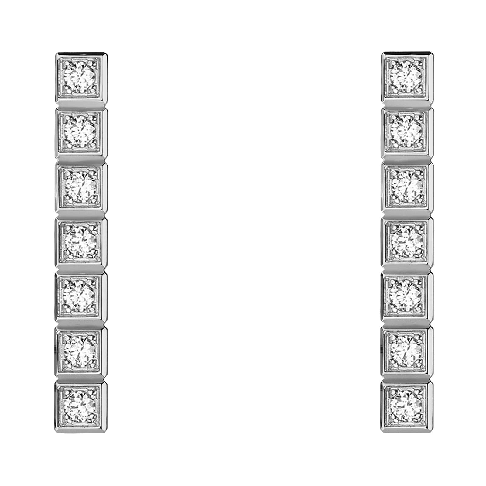 Chopard Ice Cube Pure Earrings, Ethical White Gold, Full-Set Diamonds