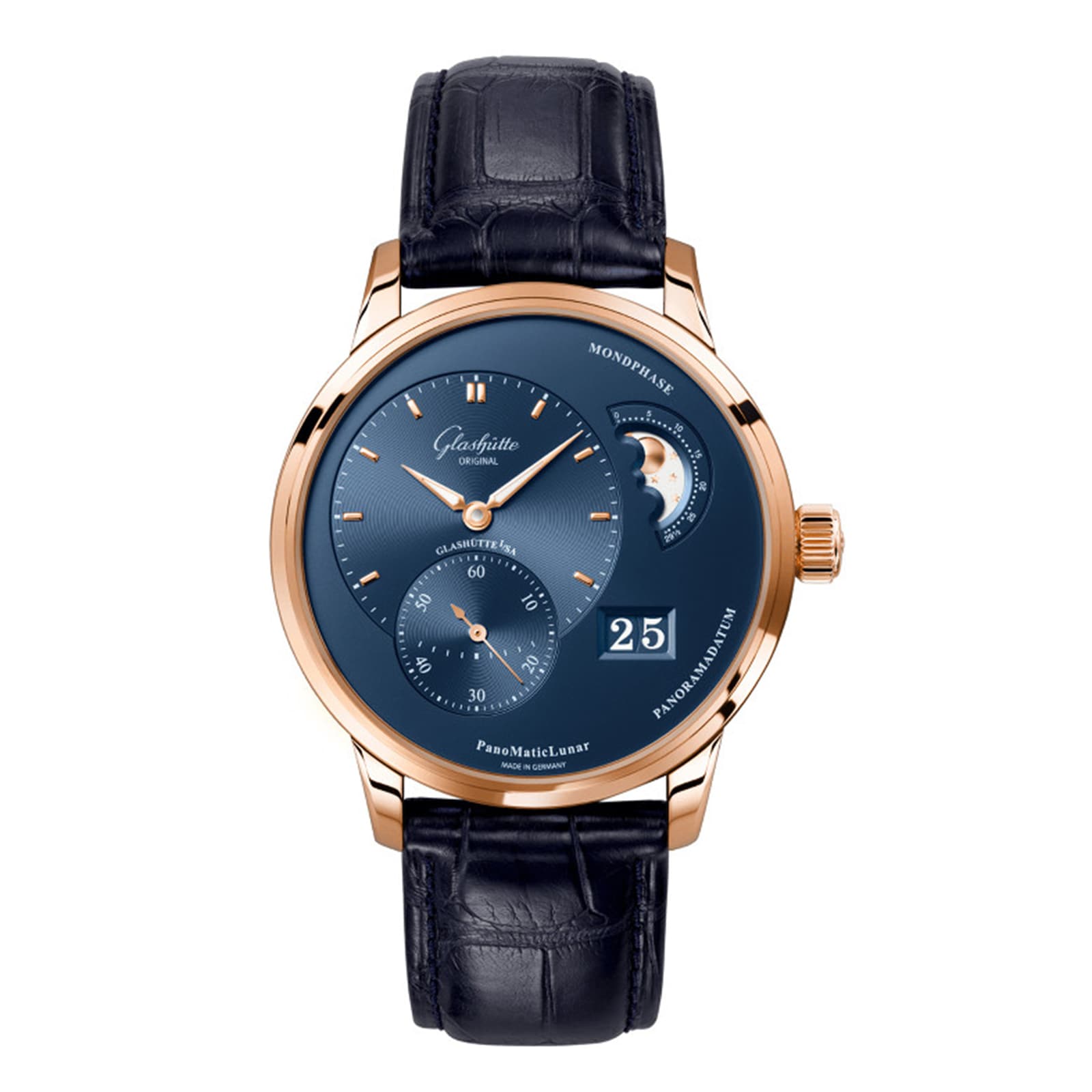 Glashutte Original PanoMaticLunar 40mm Mens Watch Blue Glashutte Original PanoMaticLunar 40mm Mens Watch Blue