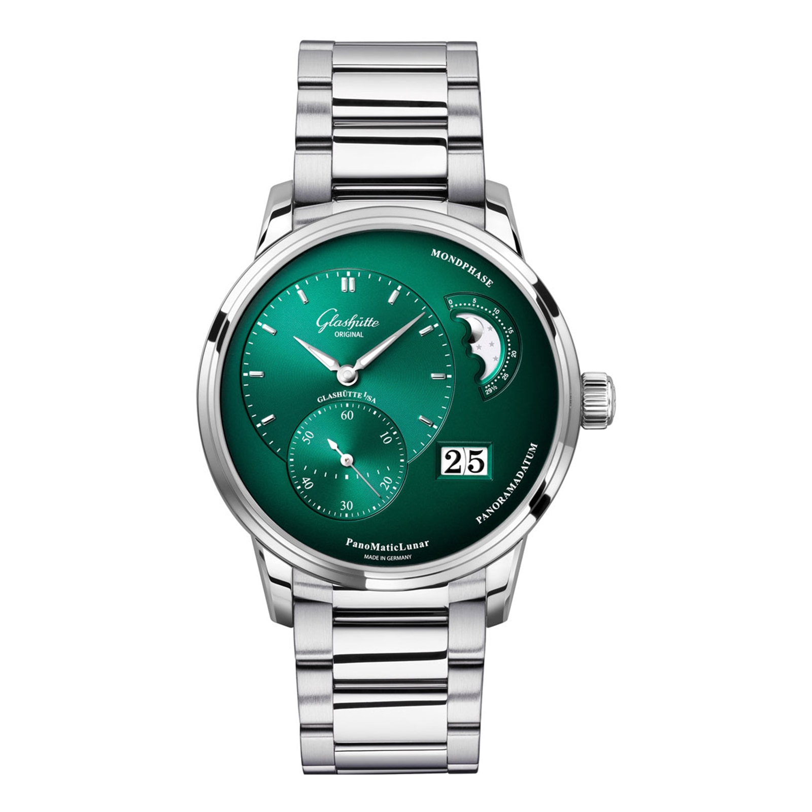 Glashutte Original PanoMaticLunar 40mm Mens Watch Green Glashutte Original PanoMaticLunar 40mm Mens Watch Green