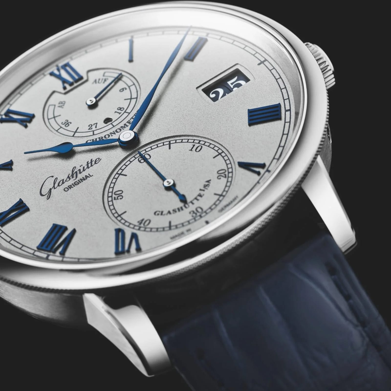 Glashutte Original Senator Chronometer 42mm Mens Watch Silver Glashutte Original Senator Chronometer 42mm Mens Watch Silver