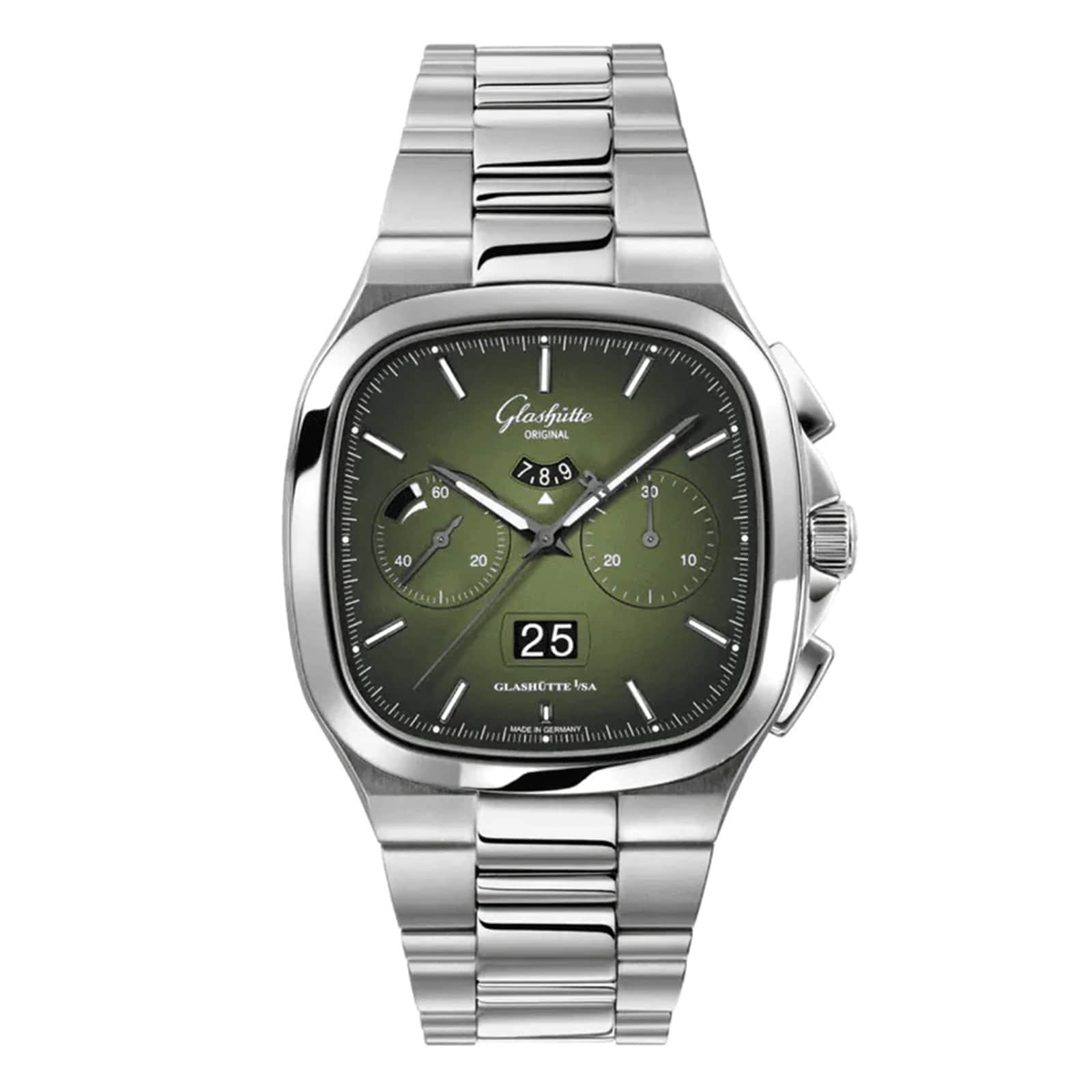 Glashutte Original Vintage Seventies Chronograph Panorama Date 40mm Mens Watch - Stainless Steel Strap Glashutte Original Vintage Seventies Chronograph Panorama Date 40mm Mens Watch - Stainless Steel Strap