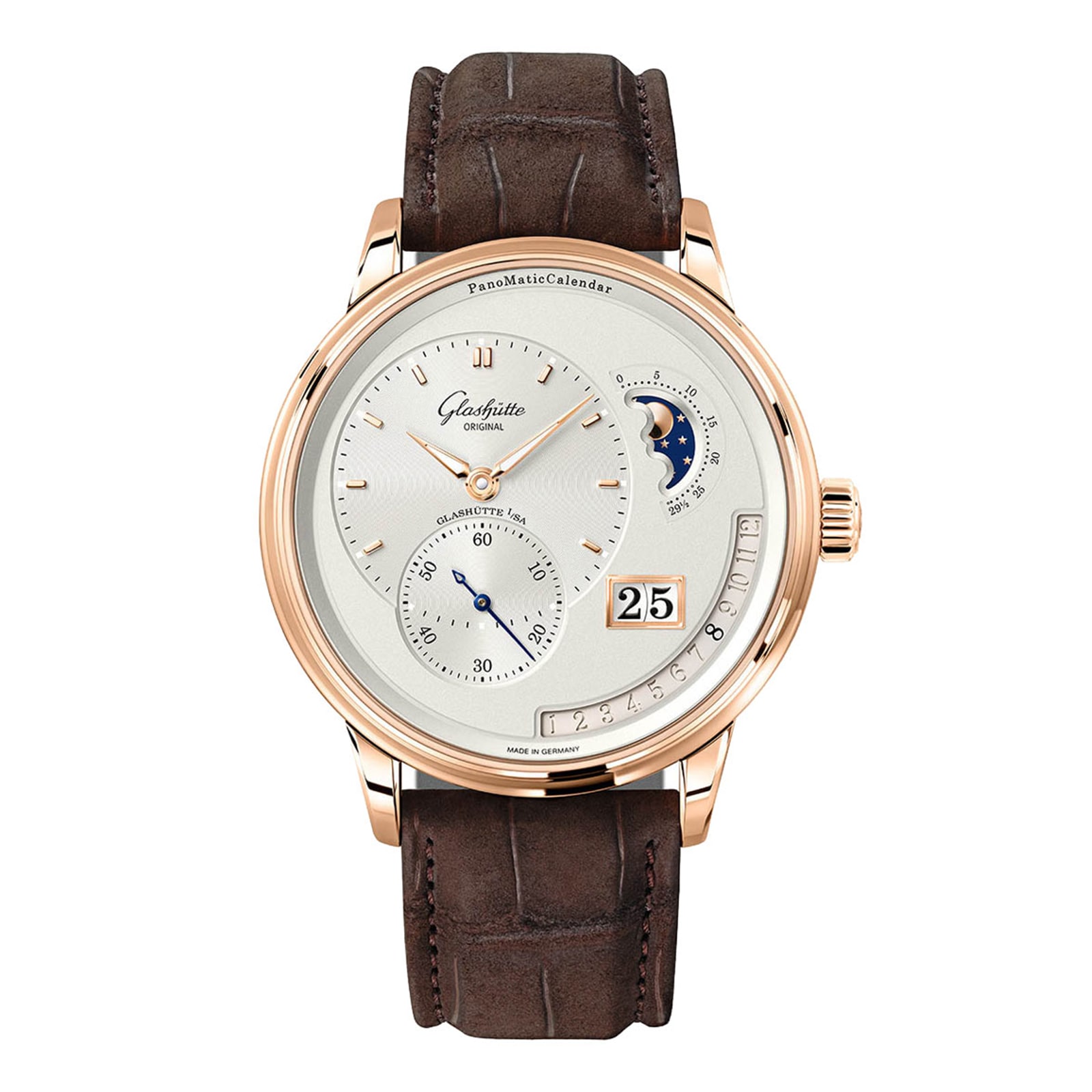 Glashutte Original PanoMaticCalendar 42mm Mens Watch Silver Glashutte Original PanoMaticCalendar 42mm Mens Watch Silver