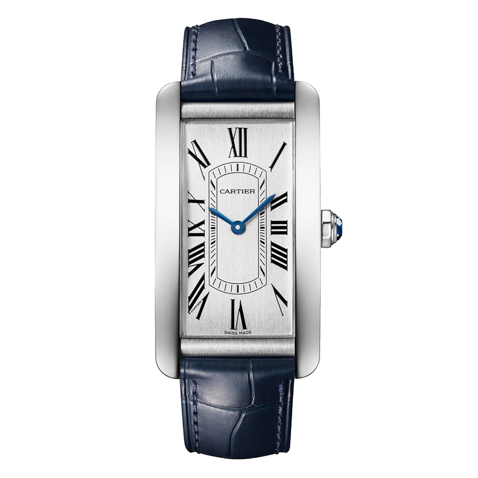 Cartier Tank Américaine Watch, Large Model, Automatic Movement, Steel, Leather Cartier Tank Américaine Watch, Large Model, Automatic Movement, Steel, Leather