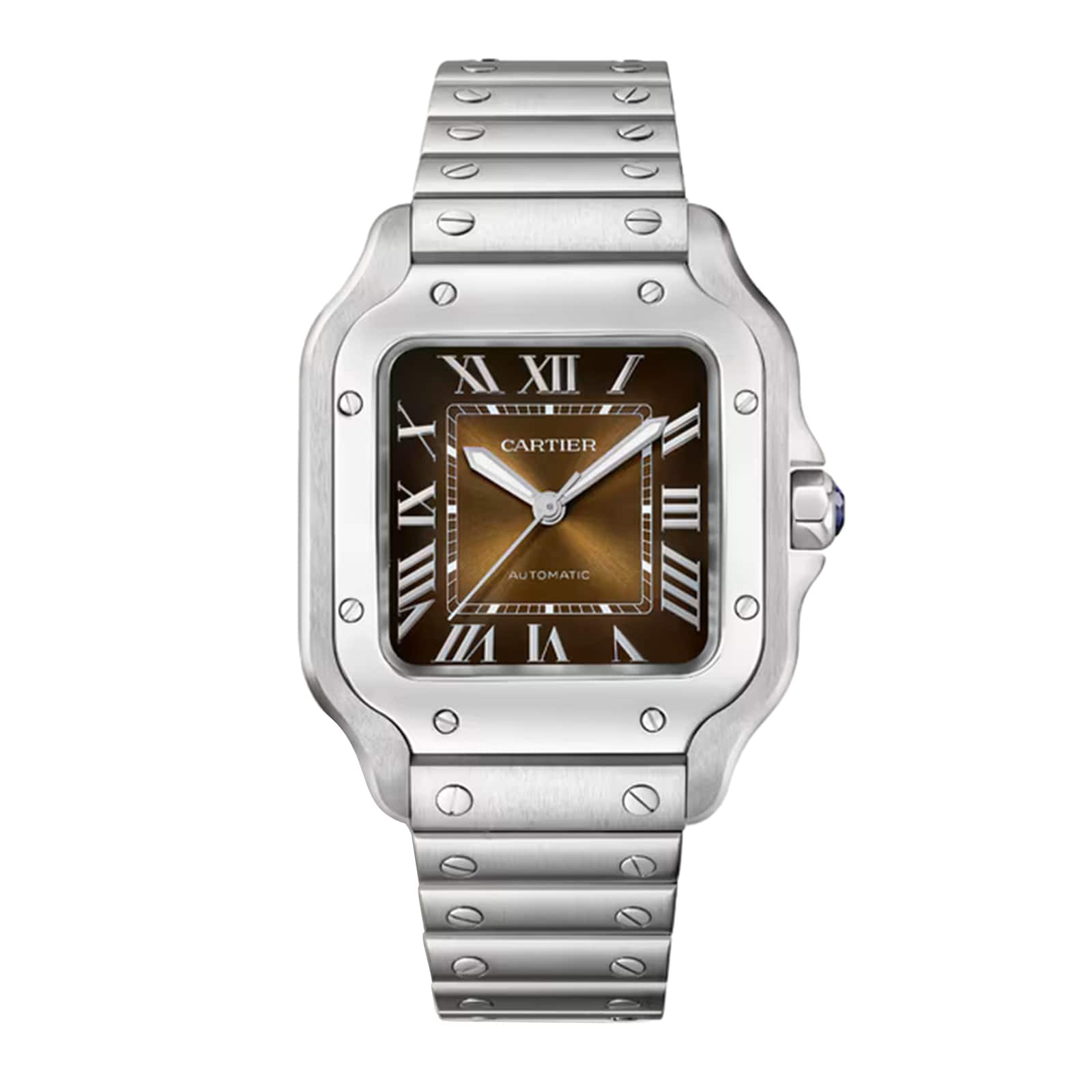 Cartier Santos De Cartier Watch, Medium Model, Automatic Winding, Steel Case, Interchangeable Leather Strap Cartier Santos De Cartier Watch, Medium Model, Automatic Winding, Steel Case, Interchangeable Leather Strap