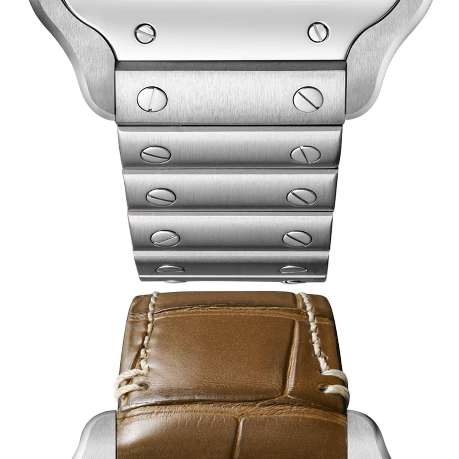 Cartier Santos De Cartier Watch, Medium Model, Automatic Winding, Steel Case, Interchangeable Leather Strap Cartier Santos De Cartier Watch, Medium Model, Automatic Winding, Steel Case, Interchangeable Leather Strap