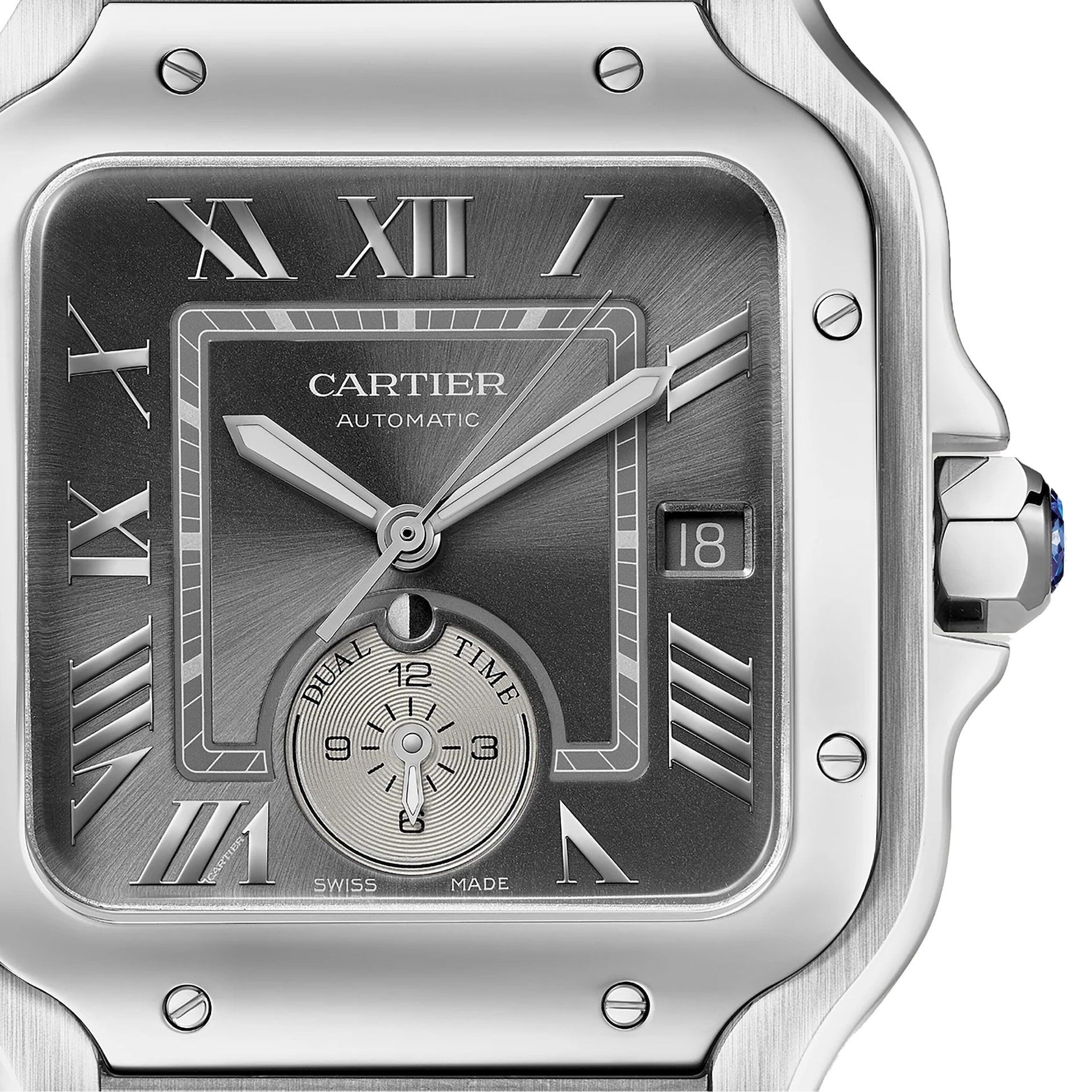 Cartier Santos De Cartier Watch, Large Model, Mechanical Movement With Automatic Winding, Steel Cartier Santos De Cartier Watch, Large Model, Mechanical Movement With Automatic Winding, Steel