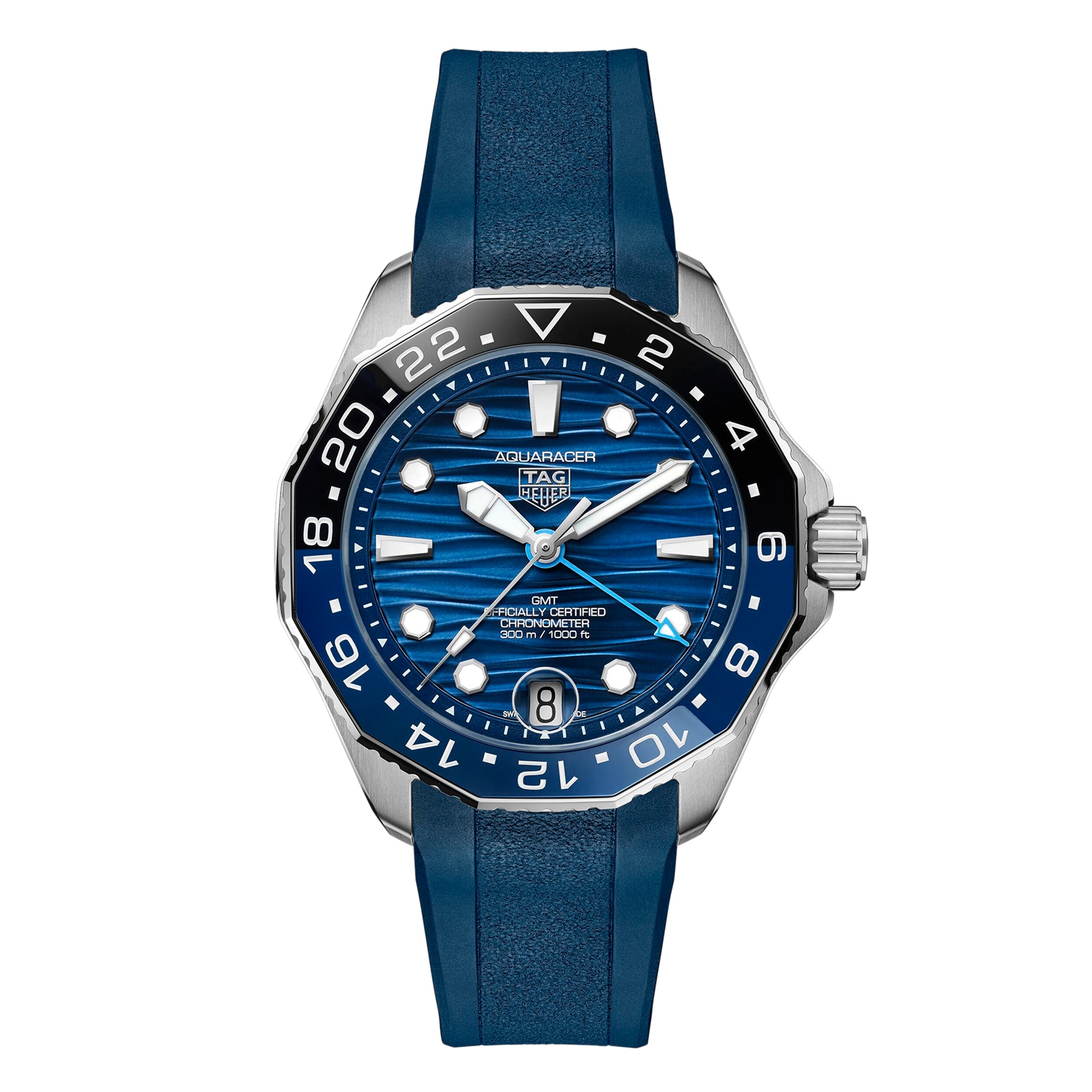 TAG Heuer Aquaracer Professional 300 GMT 42mm Mens Watch Blue Rubber TAG Heuer Aquaracer Professional 300 GMT 42mm Mens Watch Blue Rubber