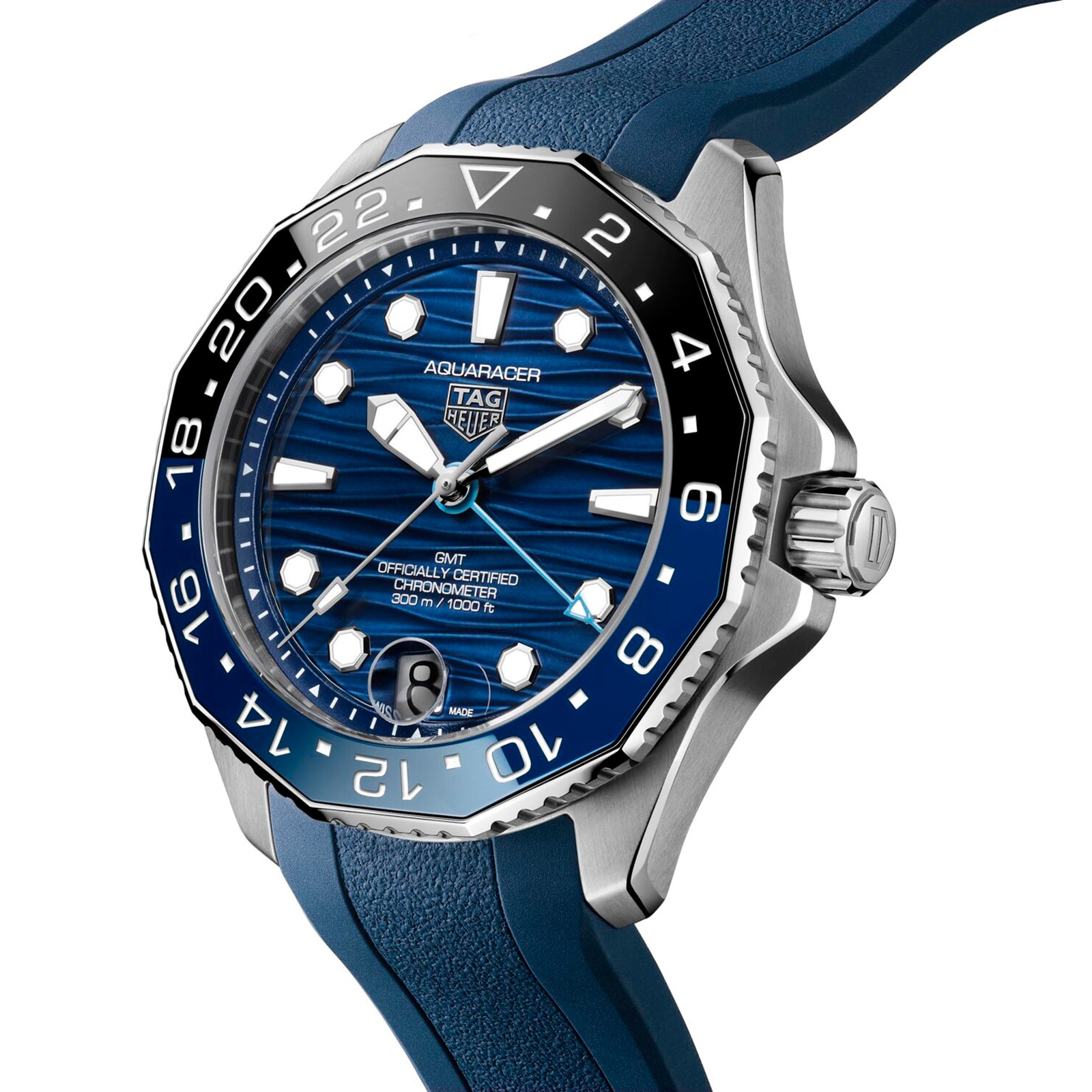 TAG Heuer Aquaracer Professional 300 GMT 42mm Mens Watch Blue Rubber TAG Heuer Aquaracer Professional 300 GMT 42mm Mens Watch Blue Rubber