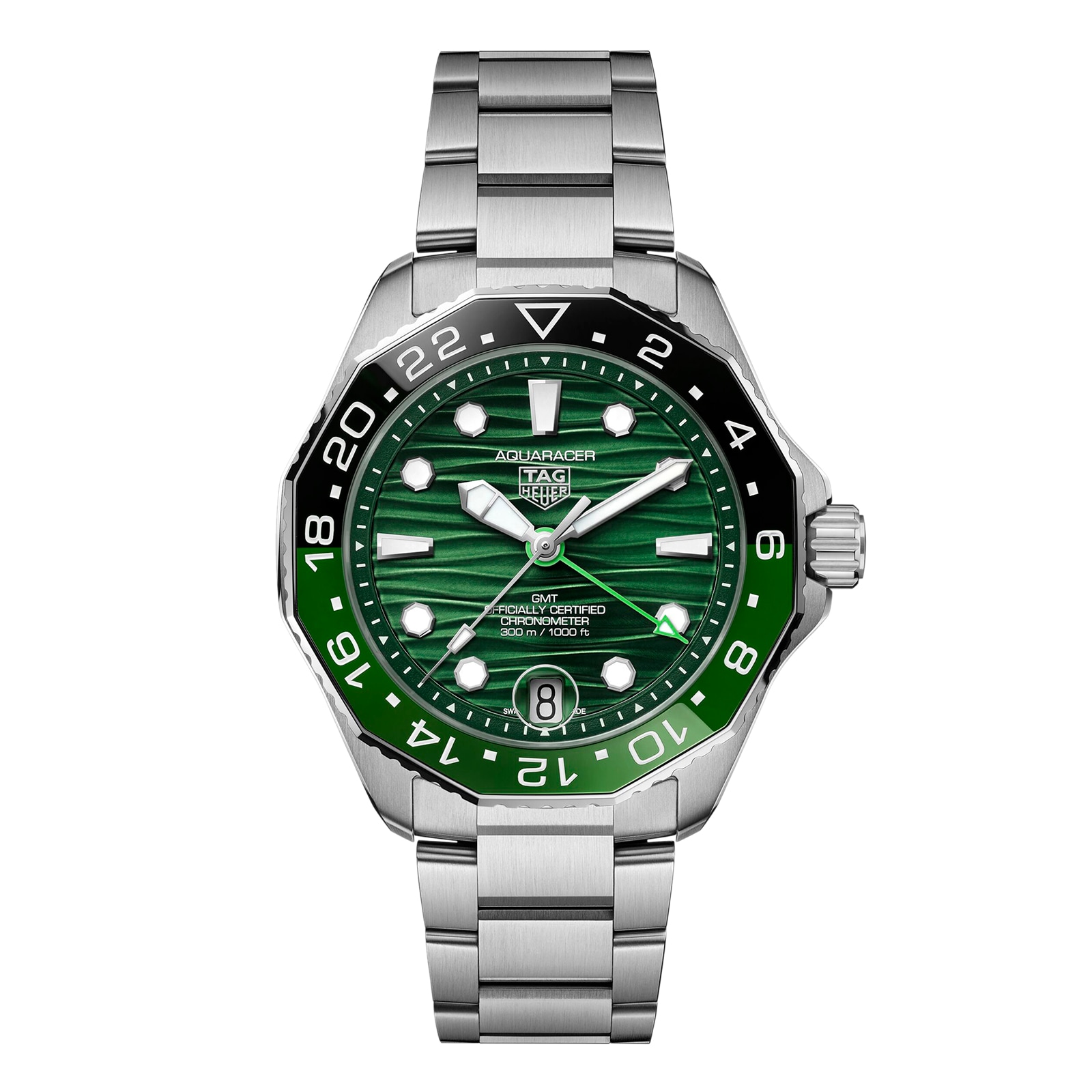 TAG Heuer Aquaracer Professional 300 GMT 42mm Mens Watch Green TAG Heuer Aquaracer Professional 300 GMT 42mm Mens Watch Green