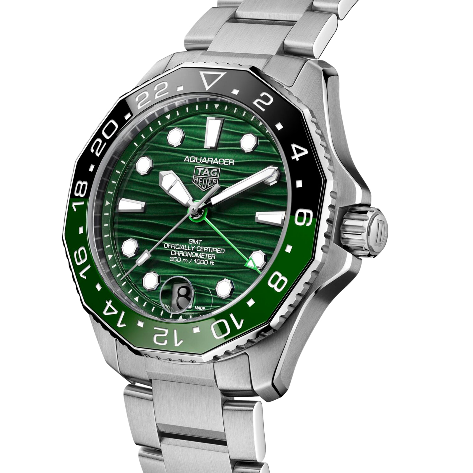 TAG Heuer Aquaracer Professional 300 GMT 42mm Mens Watch Green TAG Heuer Aquaracer Professional 300 GMT 42mm Mens Watch Green