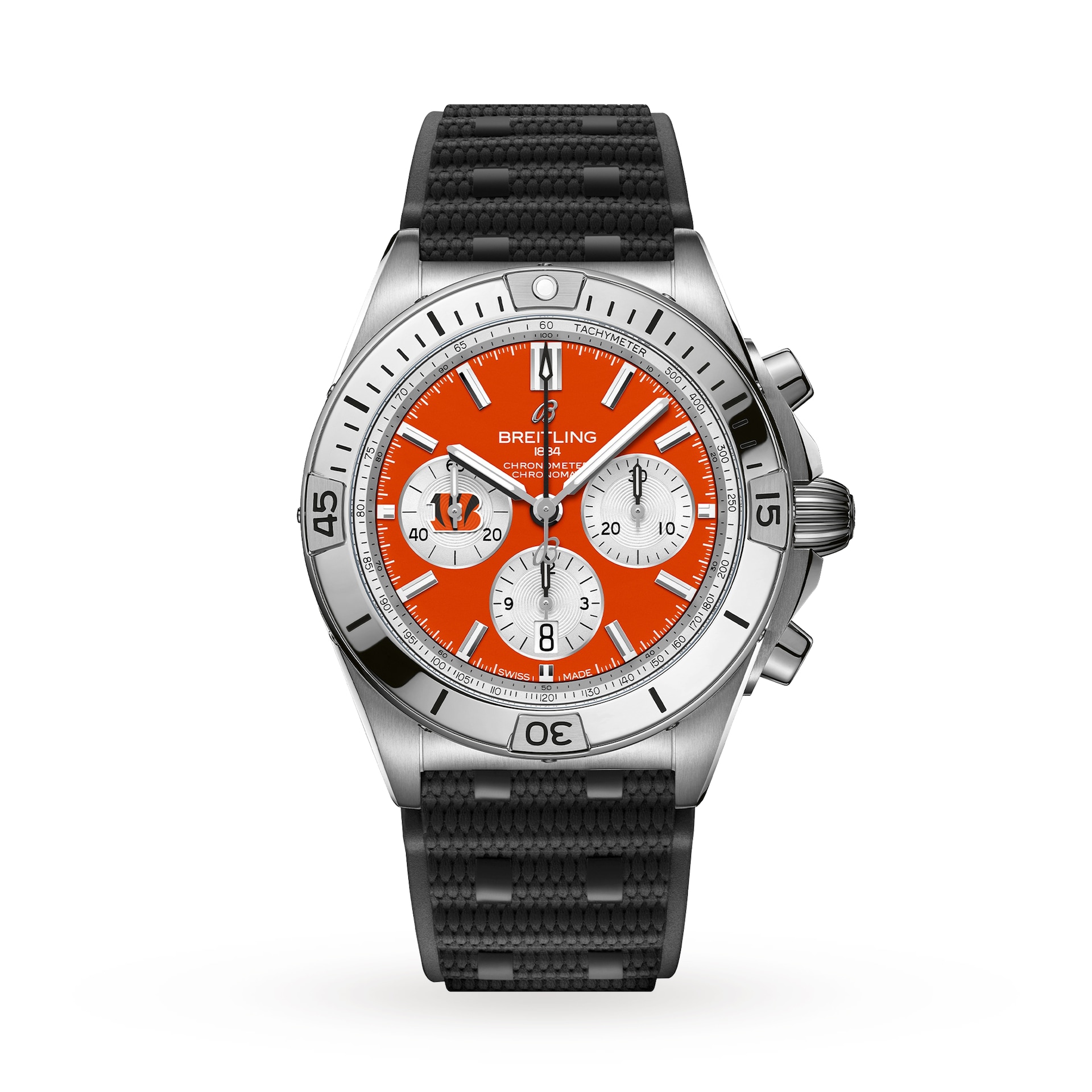 Breitling Chronomat B01 42 Cincinnati Bengals Limited Edition Mens Watch Rubber